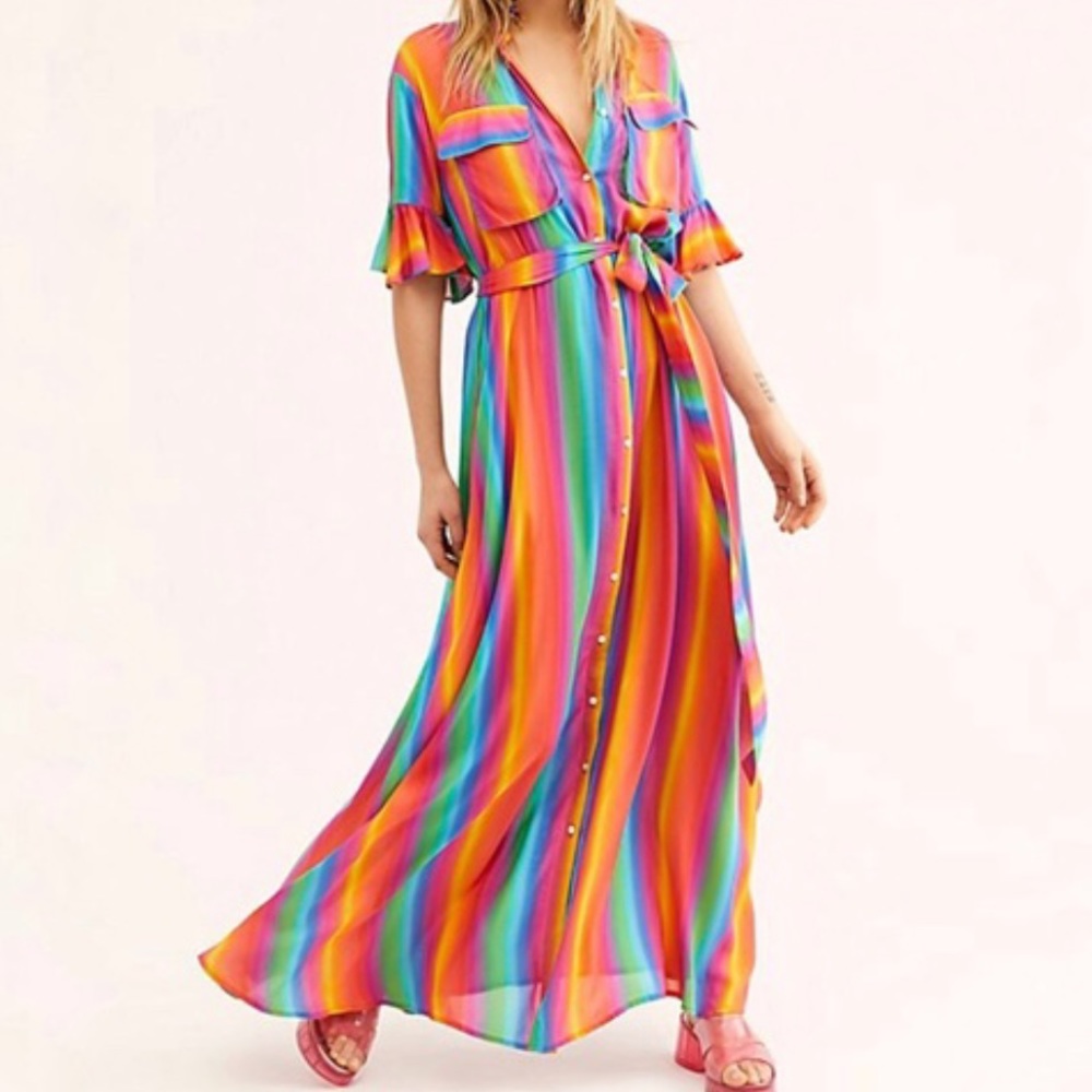 PRIDE - Leilani Rainbow Maxi Dress by Mochi